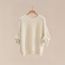 Cashmere long-sleeve sweater, blanc naturel
