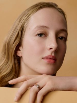 Athena simple stud ring, View: Worn, worn, view 2 of 2