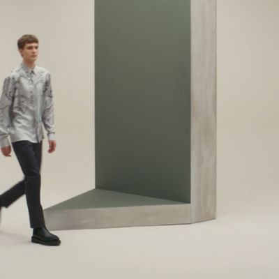 "Cavalcadour Metallise" straight cut shirt, view 2 of 6