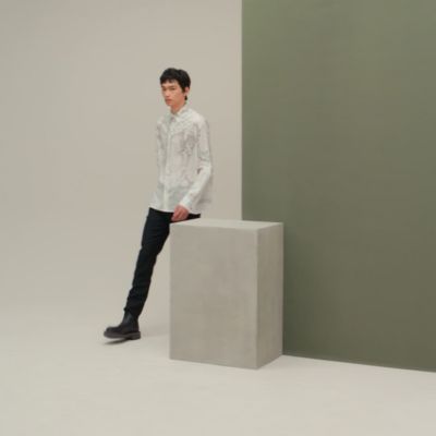 "Cavalcadour Metallise" straight cut shirt, view 2 of 6