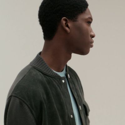 “Devant cuir”纽扣夹克，当前为第2张（共6张）