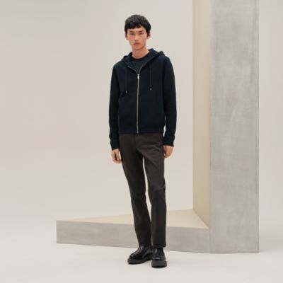 “藏书章”真丝细节连帽运动衫