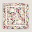 Ex-Libris Marble Silk embroidered scarf 90, multicolore/ivoire