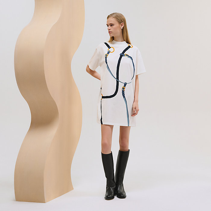 Dress with equestrian details | Hermès Mainland China Dress with equestrian details | Hermès Mainland China