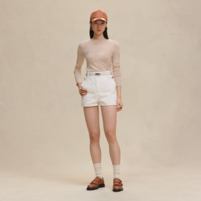 HERMES センタージップ シルバーセリエボタン スカート ネイビー 36 HERMES センタージップ シルバーセリエボタン スカート ネイビー 36