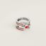 Sangle scarf ring, palladié/rouge