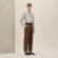 Button-down collar straight cut shirt