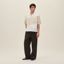 "En diagonale" boxy fit polo shirt, blanc