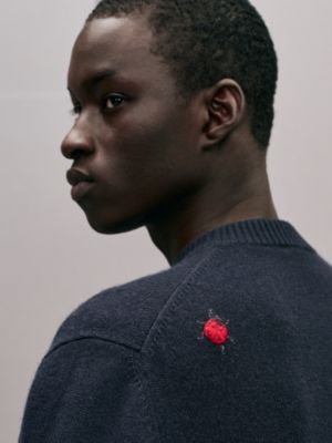 "Broderie coccinelle" crewneck cashmere sweater, View: Worn, worn, view 4 of 5