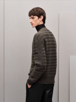 “Tressage cuir”纽扣开衫, 视图: 图片：产品佩戴, worn, 当前为第3张（共5张）