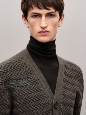 “Tressage cuir”纽扣开衫, 视图: 图片：产品佩戴, worn, 当前为第4张（共5张）