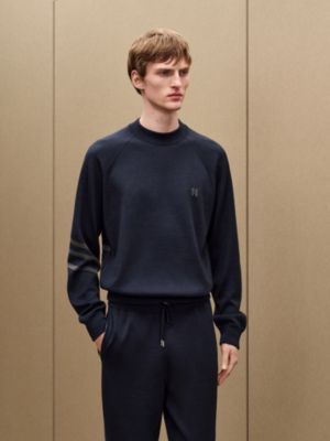 "H Golf" reversible crewneck sweater, View: Worn, worn, view 3 of 8