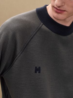 "H Golf" reversible crewneck sweater, View: Worn, worn, view 6 of 8