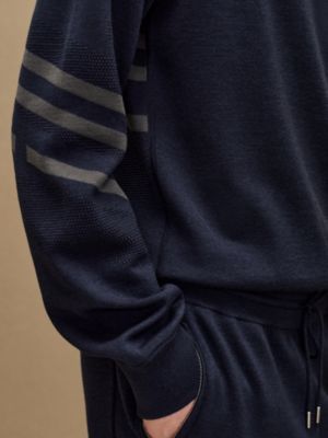 "H Golf" reversible crewneck sweater, View: Worn, worn, view 7 of 8