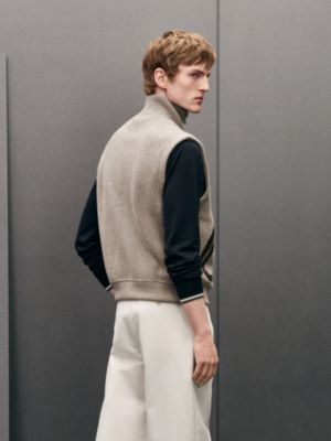 Vest with leather details	, View: Worn, worn, view 3 of 5