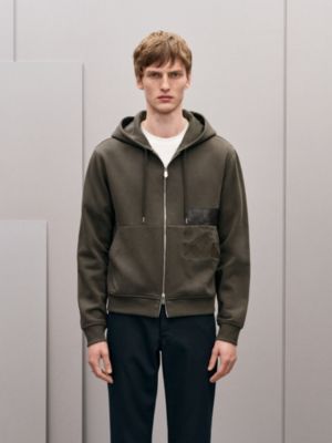 "Eperon d'Or en Perspective" zipped hooded sweater, View: Worn, worn, view 2 of 5