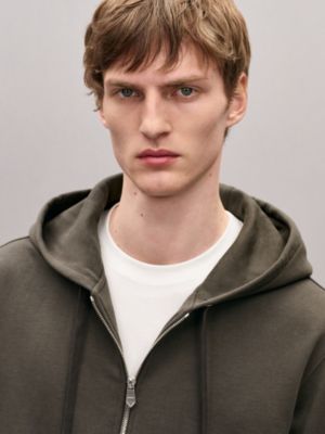 "Eperon d'Or en Perspective" zipped hooded sweater, View: Worn, worn, view 4 of 5