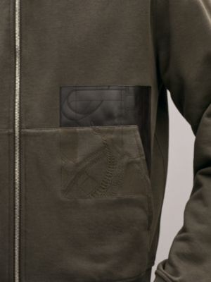 "Eperon d'Or en Perspective" zipped hooded sweater, View: Worn, worn, view 5 of 5