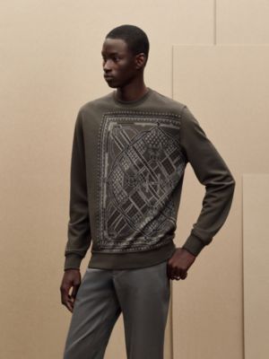 "Parcours Sans Faute Bandana" crewneck wool sweater, View: Worn, worn, view 2 of 5
