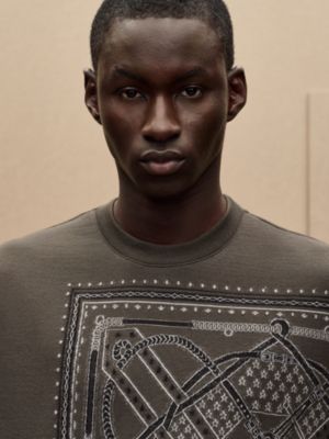 "Parcours Sans Faute Bandana" crewneck wool sweater, View: Worn, worn, view 4 of 5