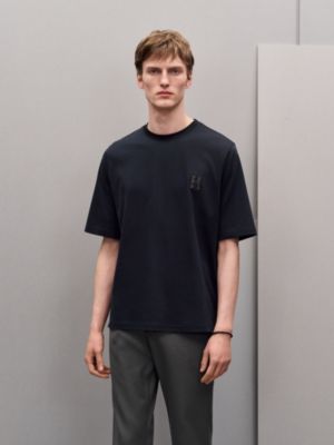 “骏马”皮革细节T恤, 视图: 图片：产品佩戴, worn, 当前为第2张（共4张）