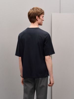 “骏马”皮革细节T恤, 视图: 图片：产品佩戴, worn, 当前为第3张（共4张）