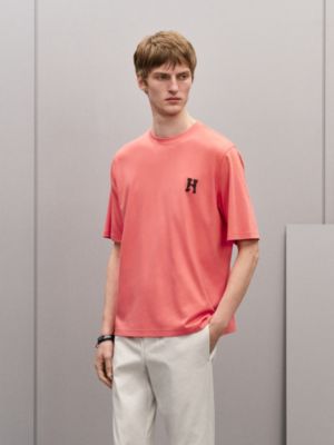 “骏马”皮革细节T恤, 视图: 图片：产品佩戴, worn, 当前为第2张（共4张）
