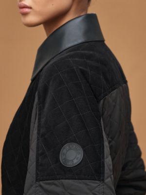 混搭皮革大衣, 视图: 图片：产品佩戴, worn, 当前为第7张（共9张）