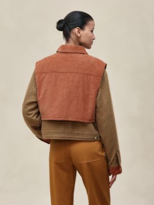 混搭材质可调节山羊绒夹克, 视图: 图片：产品佩戴, worn, 当前为第4张（共9张）