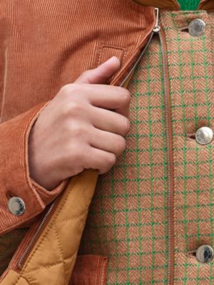 混搭材质可调节山羊绒夹克, 视图: 图片：产品佩戴, worn, 当前为第8张（共9张）