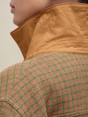 混搭材质可调节山羊绒夹克, 视图: 图片：产品佩戴, worn, 当前为第9张（共9张）