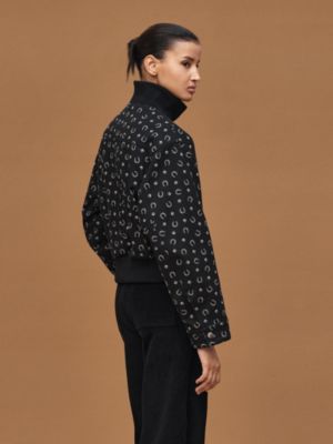 “Porte-Bonheur Bandana”混搭材质夹克, 视图: 图片：产品佩戴, worn, 当前为第3张（共7张）