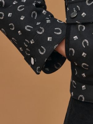 “Porte-Bonheur Bandana”混搭材质夹克, 视图: 图片：产品佩戴, worn, 当前为第5张（共7张）