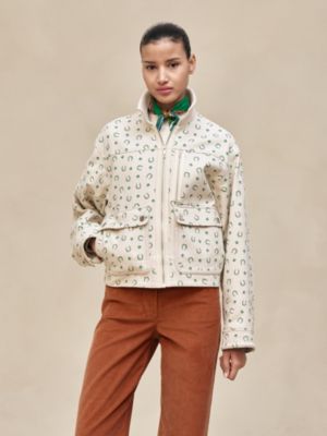 “Porte-Bonheur Bandana”混搭材质夹克, 视图: 图片：产品佩戴, worn, 当前为第2张（共7张）