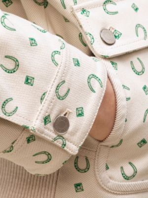 “Porte-Bonheur Bandana”混搭材质夹克, 视图: 图片：产品佩戴, worn, 当前为第6张（共7张）