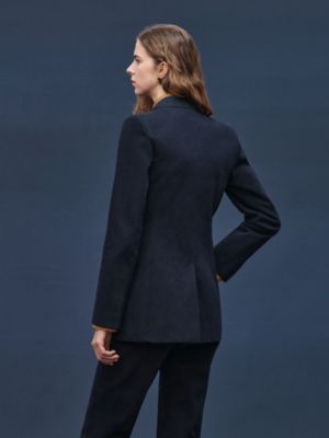 混搭皮革西服夹克, 视图: 图片：产品佩戴, worn, 当前为第4张（共7张）