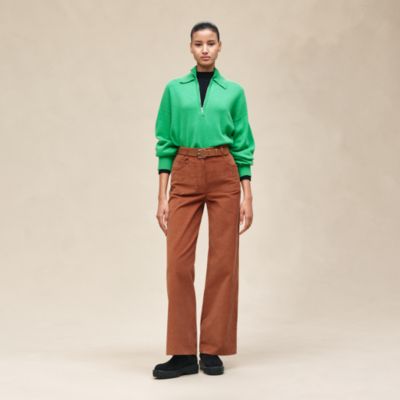 High-waisted straight leg pants