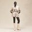 "Cahier du Colporteur" shorts with elastic waist, beige pierre d'Istrie