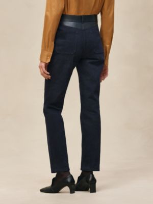 混搭皮革烟管裤, 视图: 图片：产品佩戴, worn, 当前为第4张（共6张）