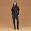 "Porte-Bonheur Bandana" mixed materials dress, noir