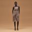 "Mosaique" pouch dress, gris/étoupe