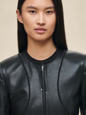 皮革夹克, 视图: 图片：产品佩戴, worn, 当前为第4张（共6张）