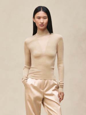 山羊绒长袖套头衫, 视图: 图片：产品佩戴, worn, 当前为第2张（共5张）