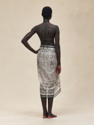 "Cahier du Colporteur" maxi pareo, View: Worn, worn, view 2 of 4