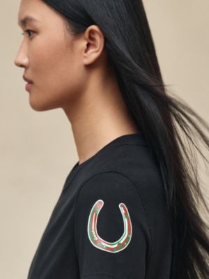 Printed straight t-shirt, View: Worn, worn, view 4 of 4