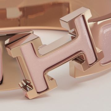 Clic H glitter bracelet - Pink | Hermès Mainland China