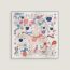 Le Pommier Sellier scarf 45, blanc/bleu/parme, no stock