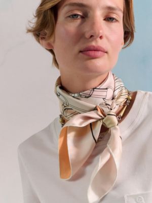 Grand Tralala double face scarf 90, View: Worn, worn, view 5 of 6