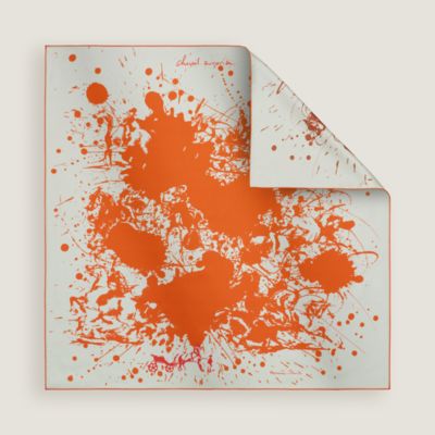 “泼墨骏马”90双面方巾