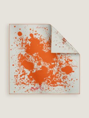 gris argent/orange/terracotta